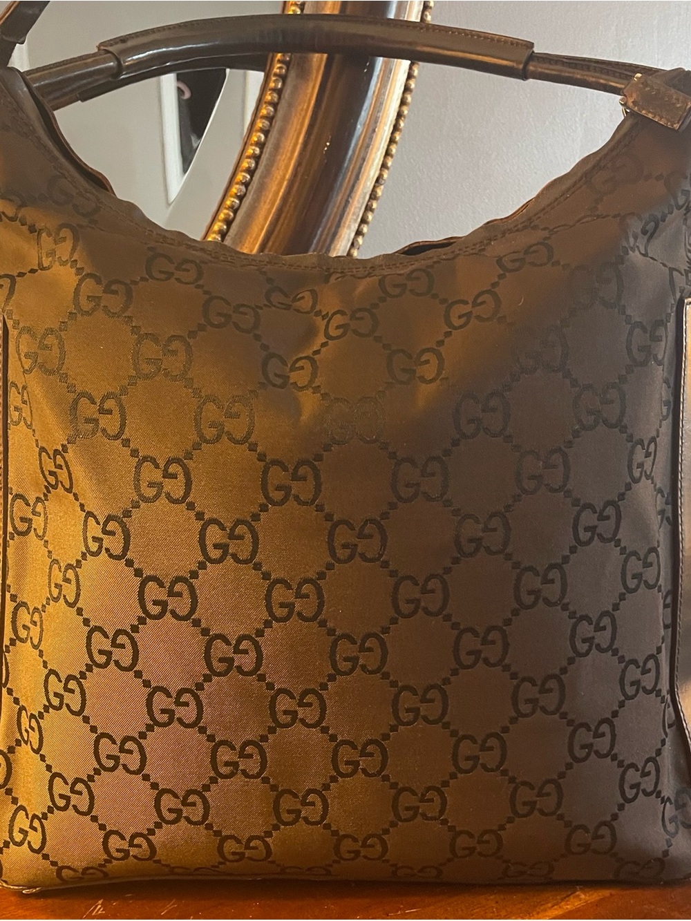 Gucci Brown GG Monogram Hobo Shoulder Bag - Picture 3 of 10